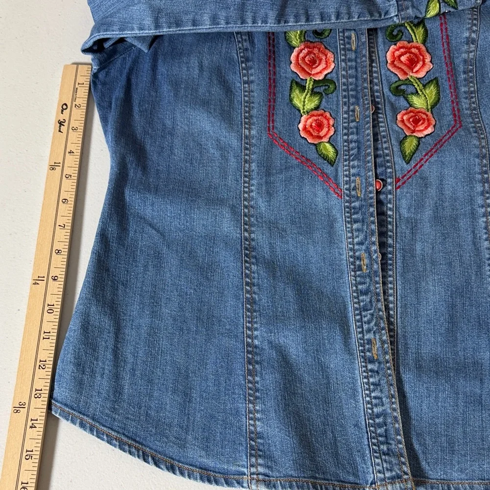 Vintage Collection | Tops | Vintage Collection Embroidered Denim Shirt ...